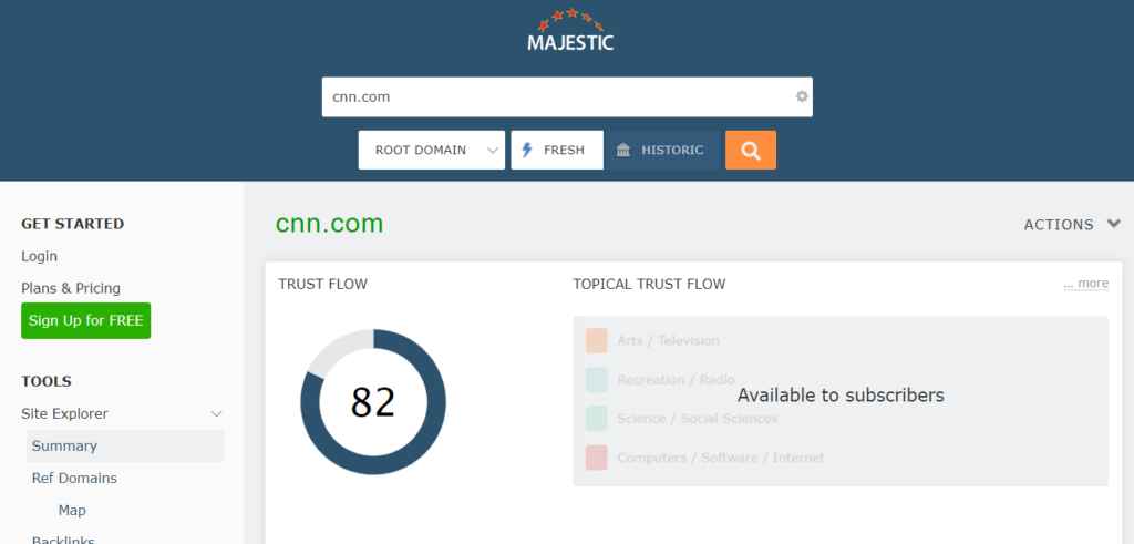 Cara Cek DA PA dengan Tool Majestic