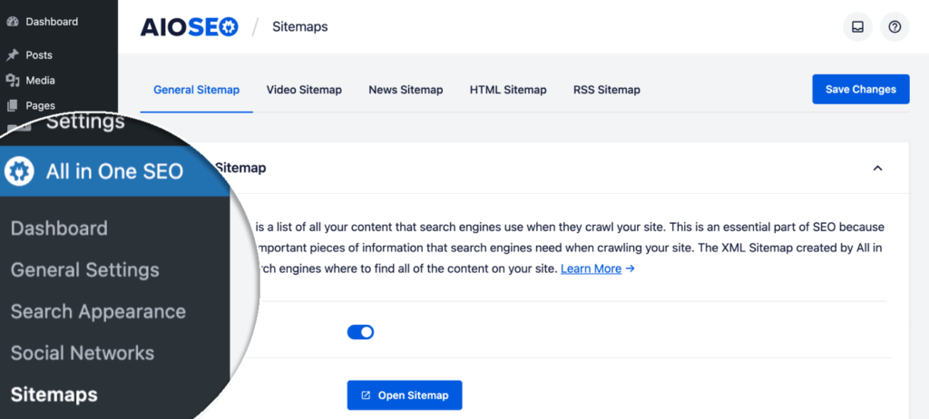 Cara Menggunakan All in One SEO Pack: Atur Sitemaps