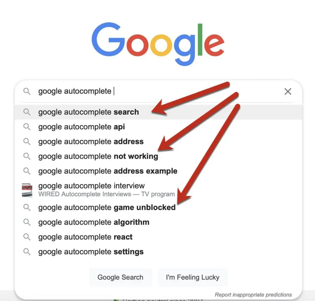 Cara Mencari Longtail Keyword: Gunakan Fitur Saran Penelusuran Google