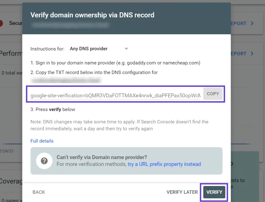 Menggunakan DNS TXT Record