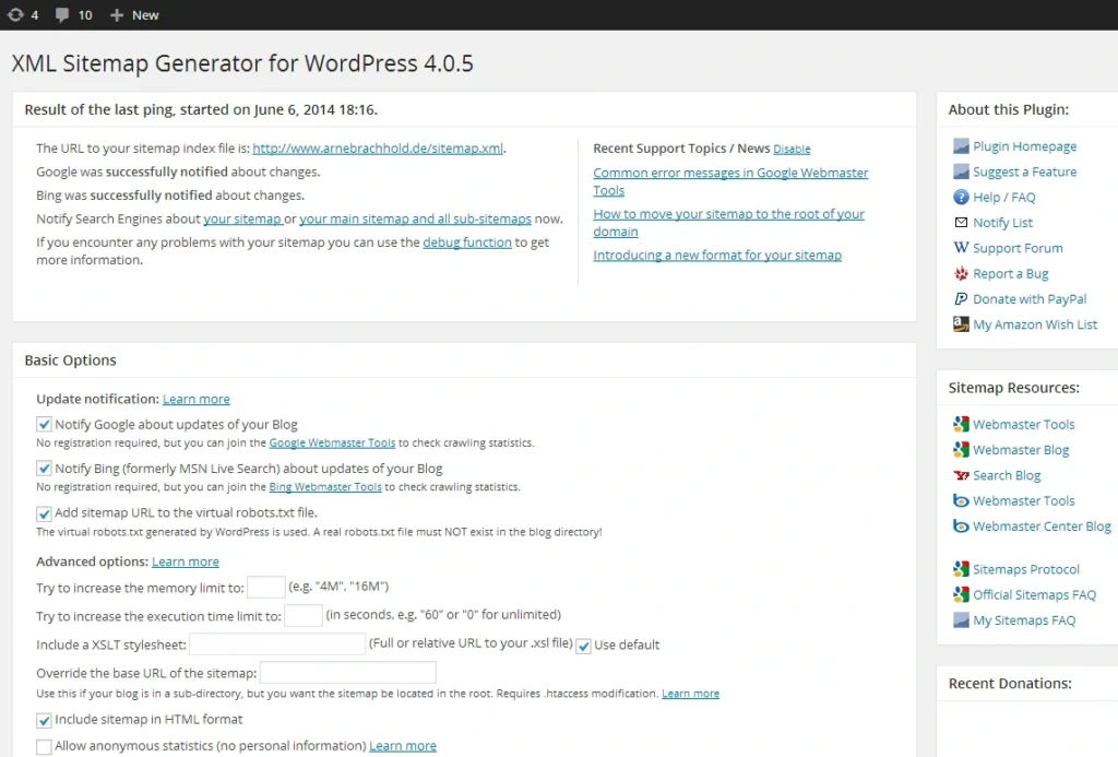 Plugin SEO WordPress Terbaik #4: Google XML Sitemaps
