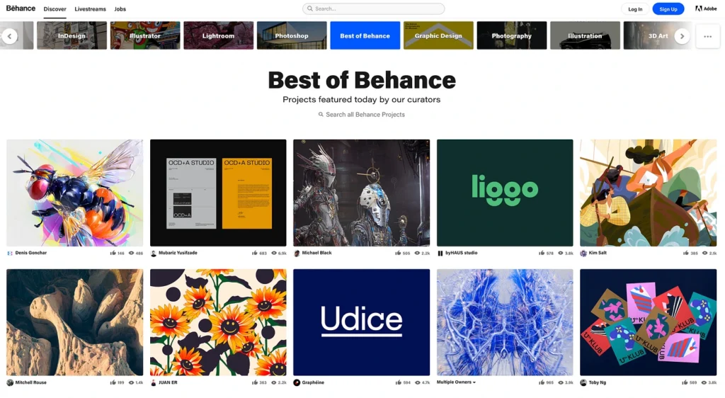 Situs Web Portfolio: Behance