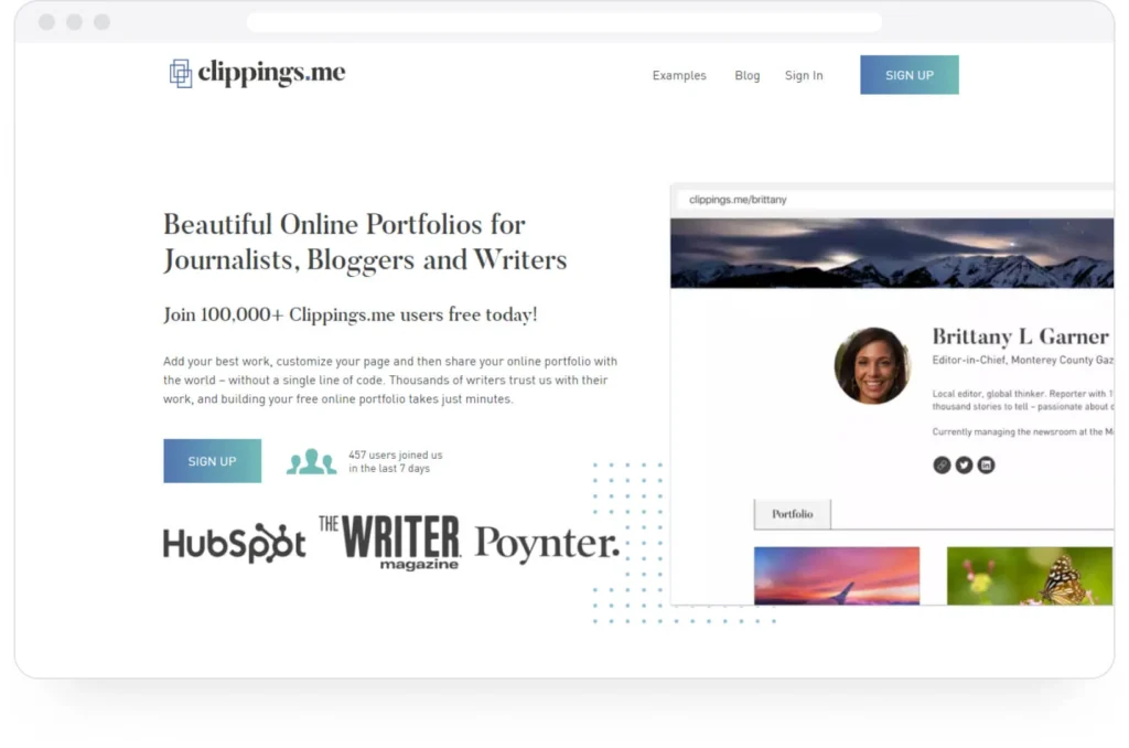 Situs Web Portofolio: Clippings.me