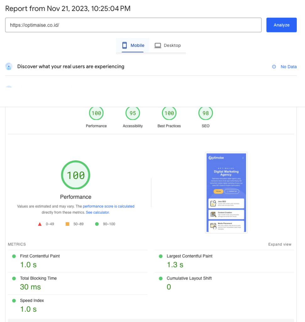 Pagespeed Insights