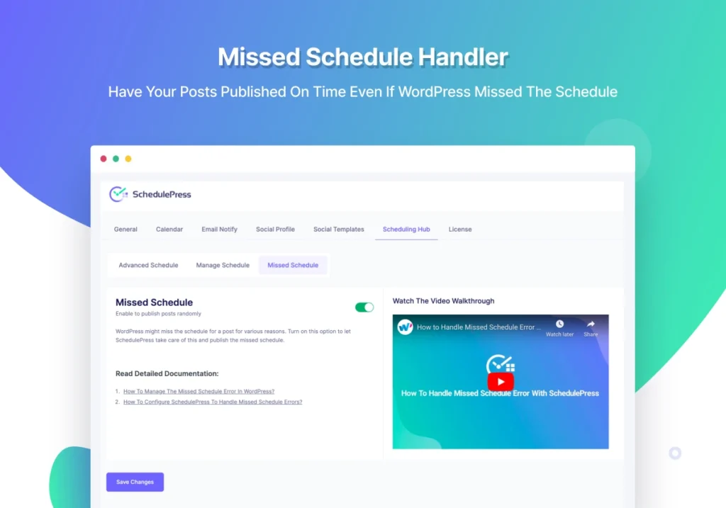 Wordpress Missed Schedule