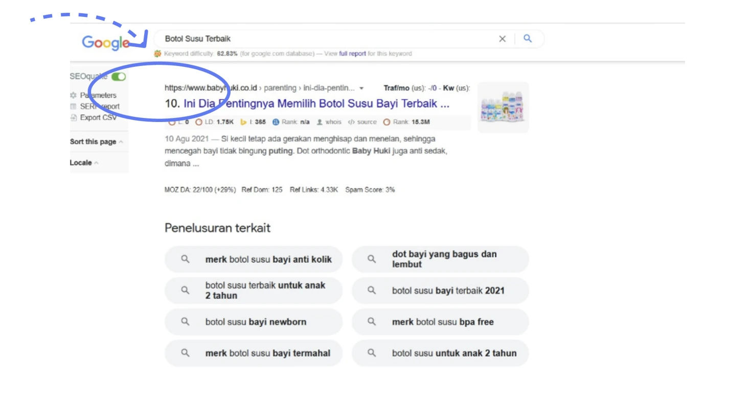 Bagaimana Hasil Dari Layanan SEO Optimaise terhadap website Babyhuki