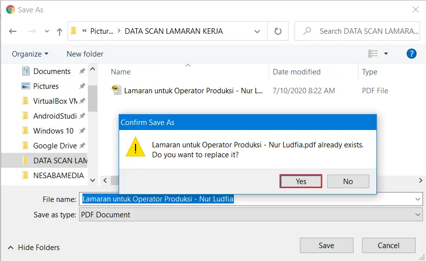 Buat Nama File secara Profesional
