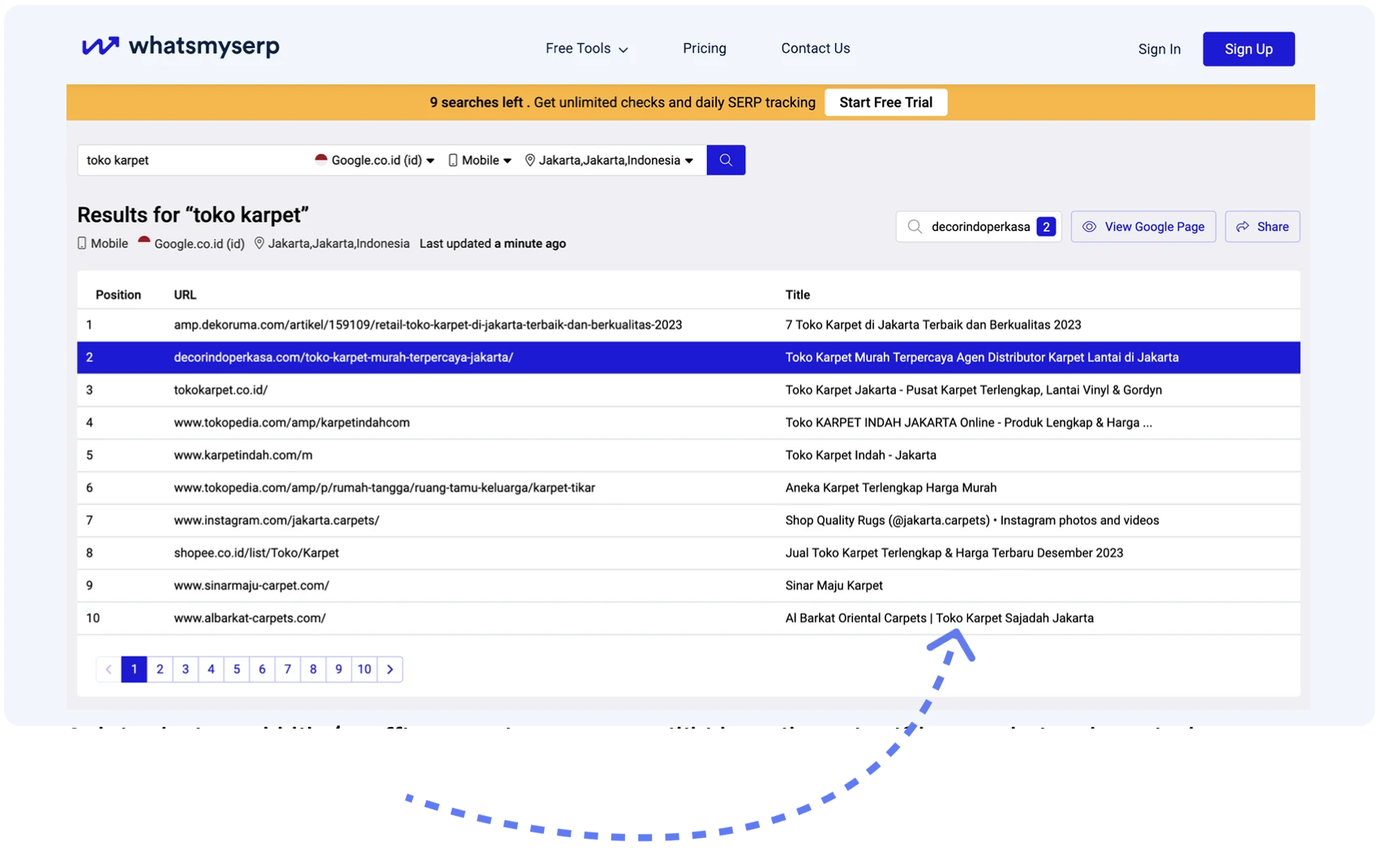  Hasil Dari Layanan SEO Optimaise terhadap website Decorindo perkasa