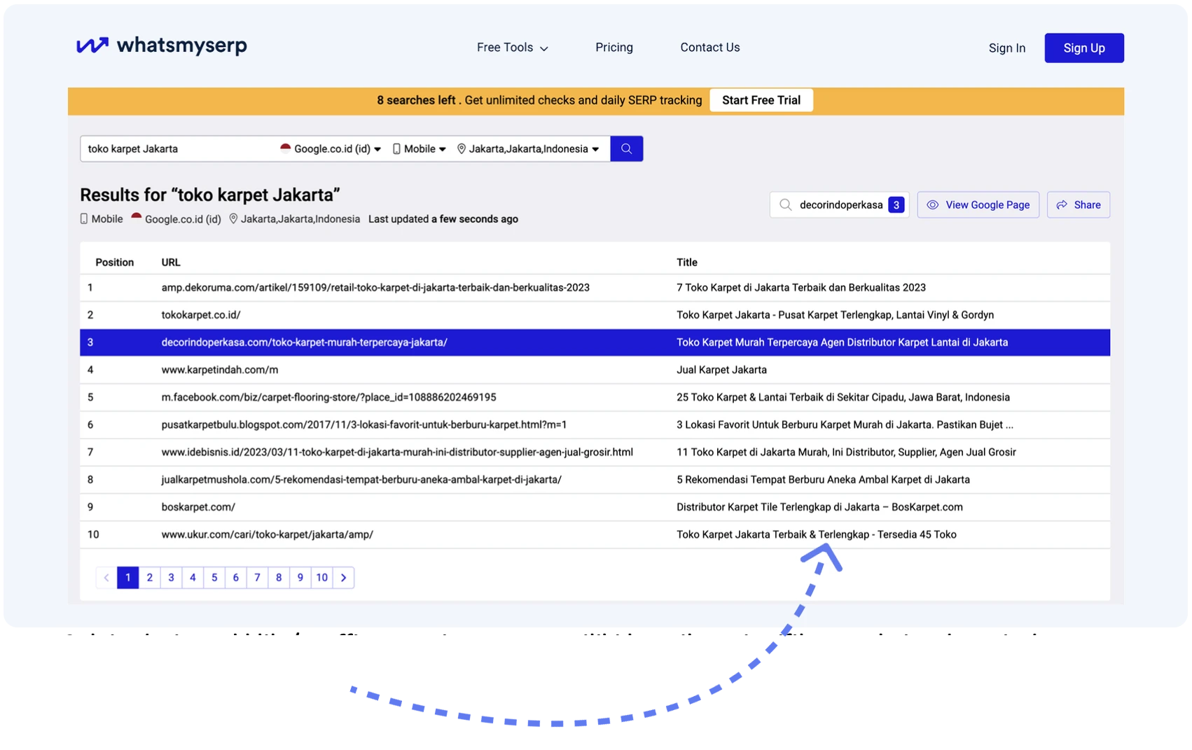  Hasil Dari Layanan SEO Optimaise terhadap website Decorindo perkasa