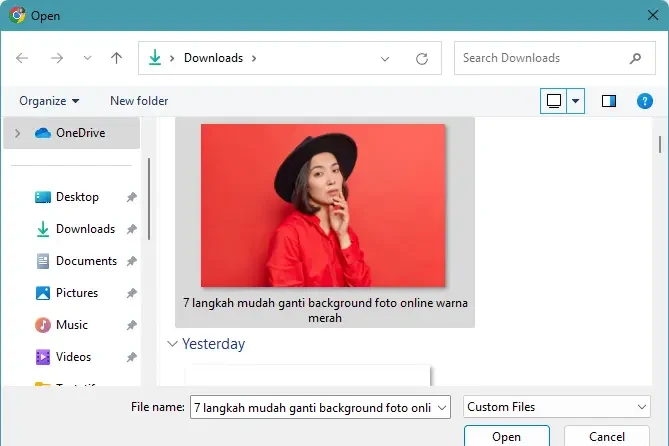 Unggah Foto yang Akan Diedit