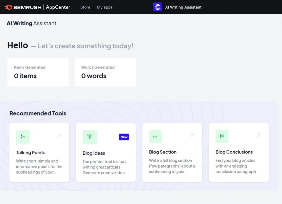 AI Writing Assistant SEMrush