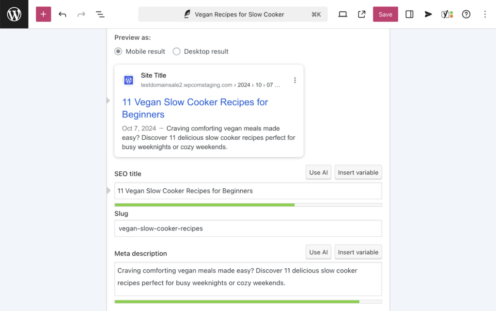 Cara Menggunakan SEO Yoast 6: Menambahkan Title Tag, Meta Description, dan URL Slug