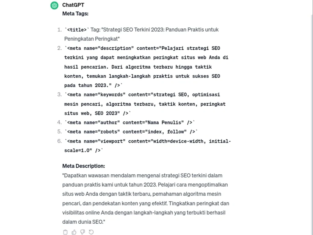 Hasilkan Meta Tag dan Meta Description