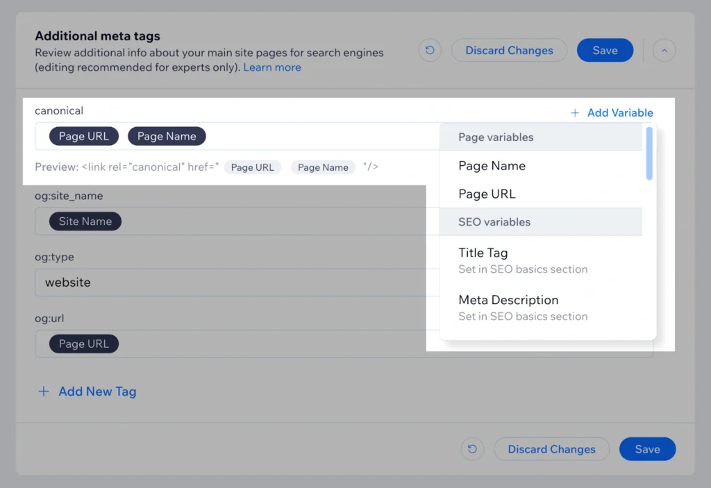 Cara Menggunakan Canonical Tag di Wix