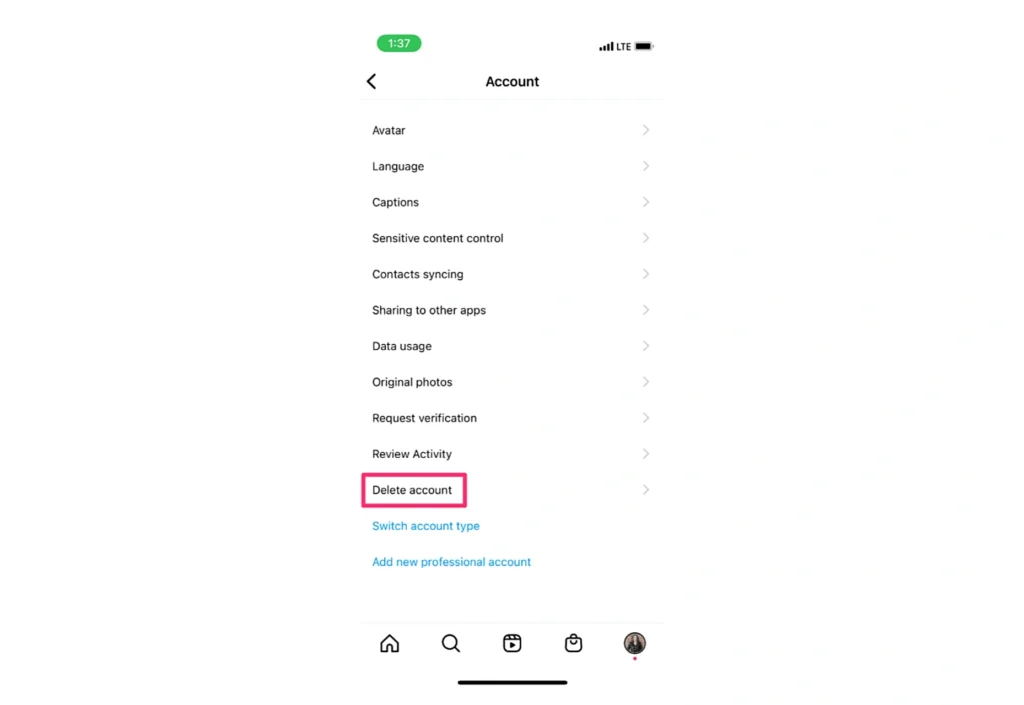 Cara Menghapus Akun Instagram di iPhone