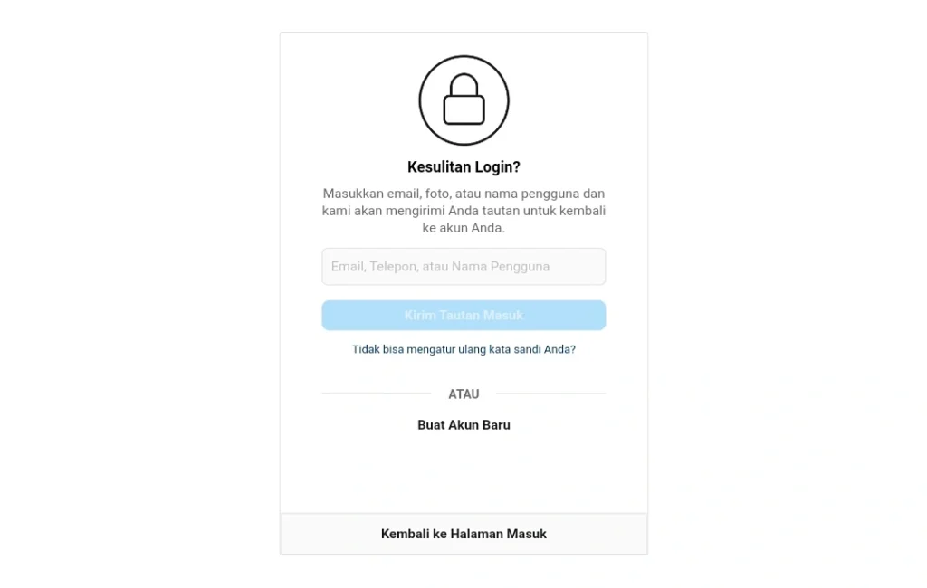 Menghapus Akun Instagram dengan Nomor Telepon