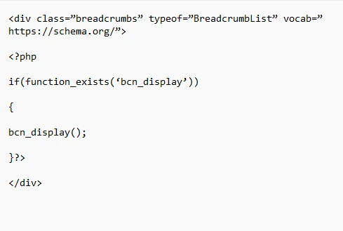 script div untuk breadcumbs