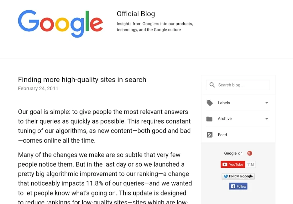 Alasan Google Merilis Panda