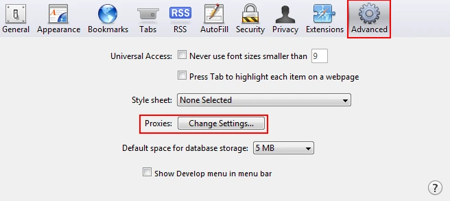 Cara Setting Proxy Browser Safari
