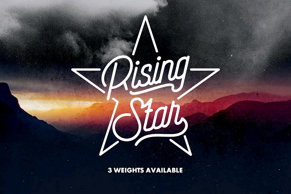 Font Huruf Sambung Rising