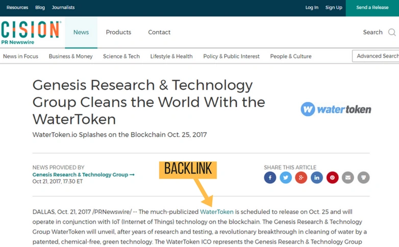 Press Release Backlink