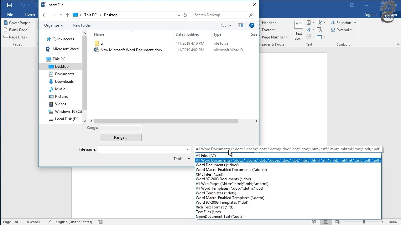 Cara Menggabungkan File Word dengan Fitur Insert Object