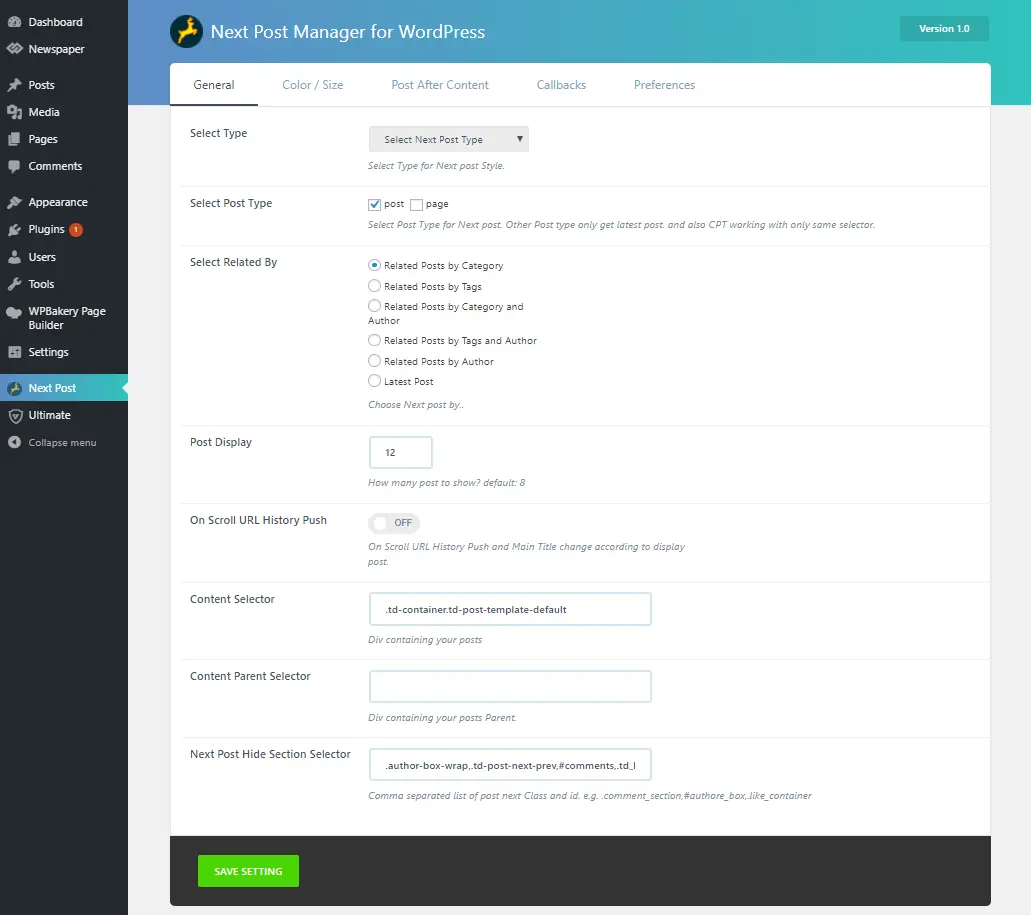 WordPress Infinite Related Next Post Manager