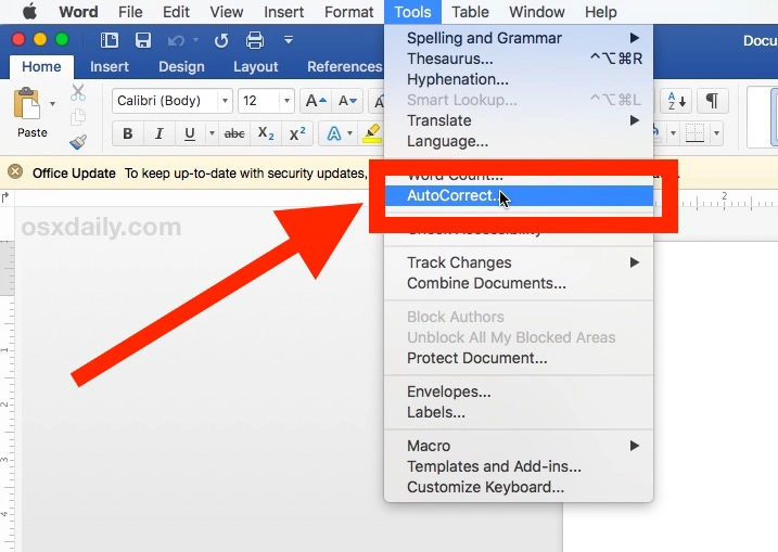 Cara Menghilangkan Garis Merah di Word Mac