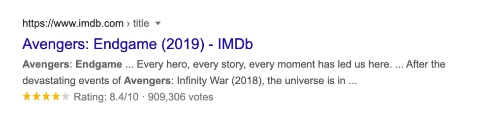 URL Occurences of Star Ratings