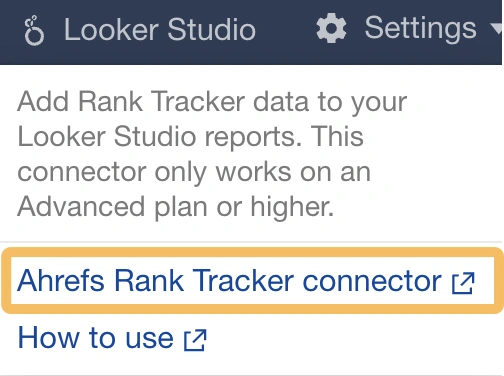 Buka Rank Tracker Ahrefs