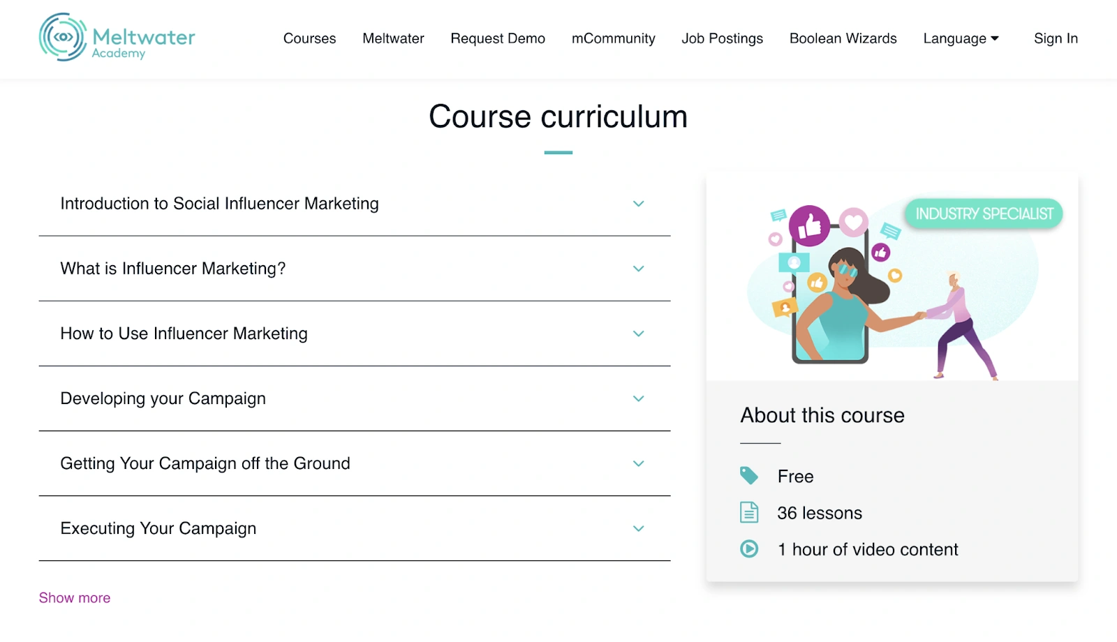 Influencer Marketing Certification dari Meltwater Academy