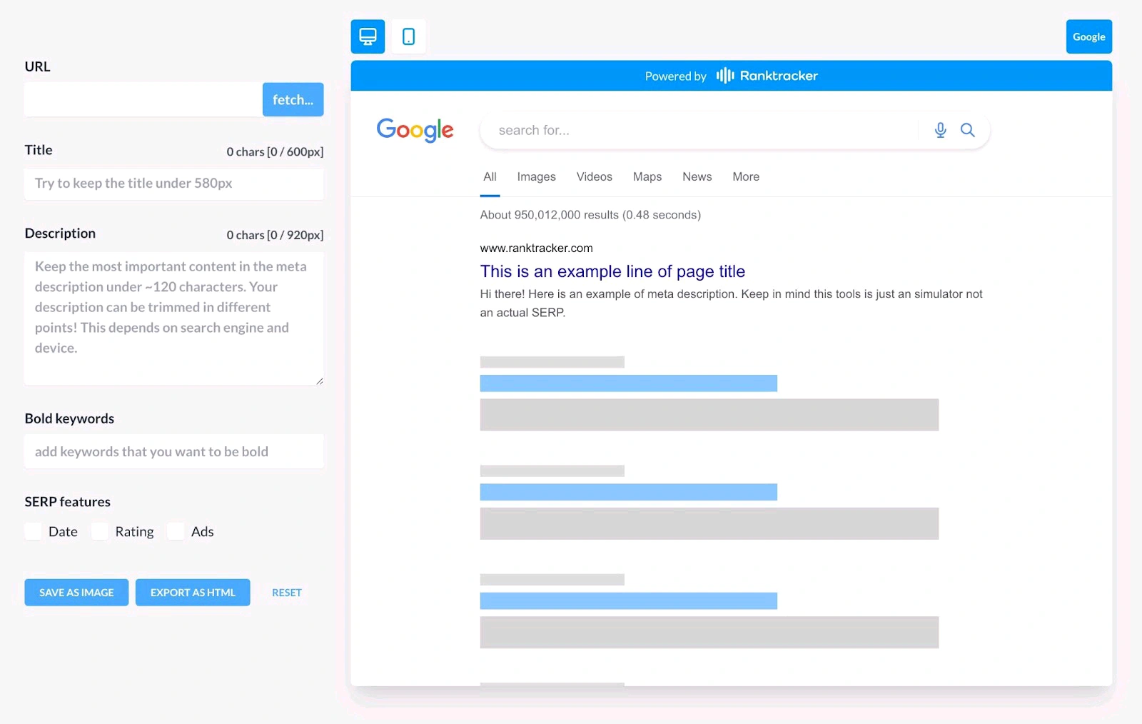 SERP Simulator Ranktracker