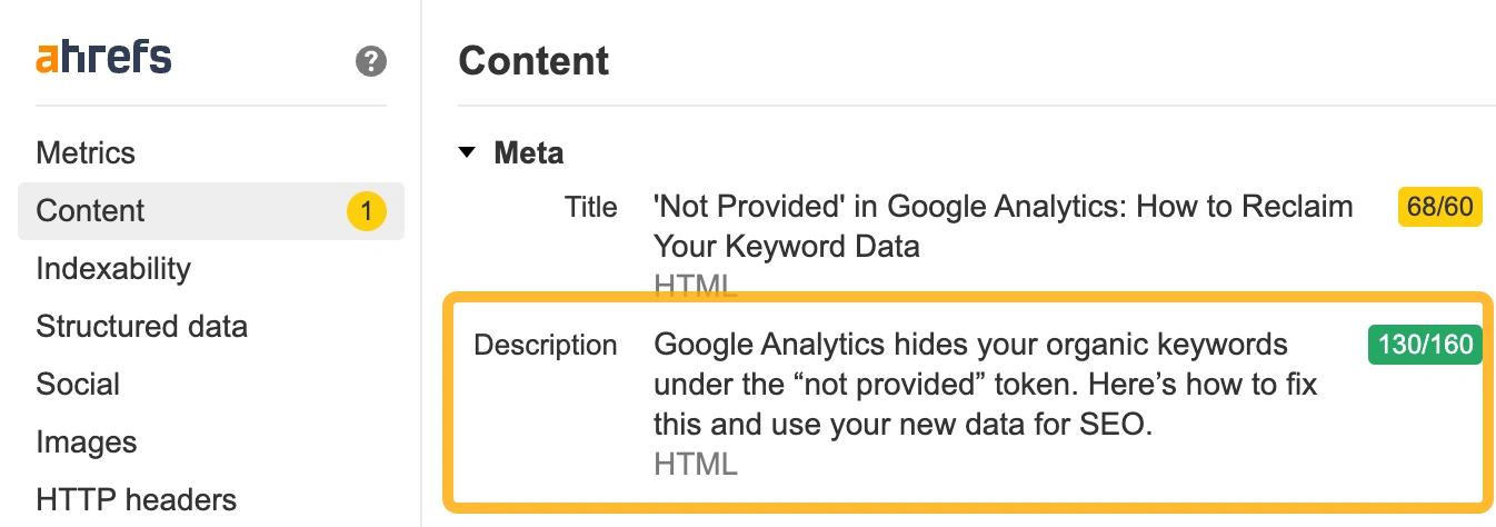 Gunakan Keyword di dalam Meta Description