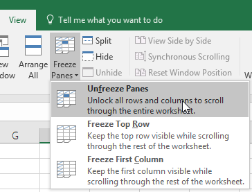 Cara Menghilangkan Garis Vertikal Freeze Panes di Excel