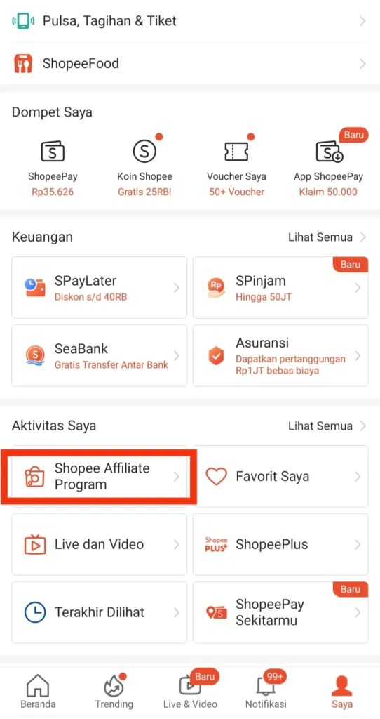 Cara Daftar Shopee Affiliate