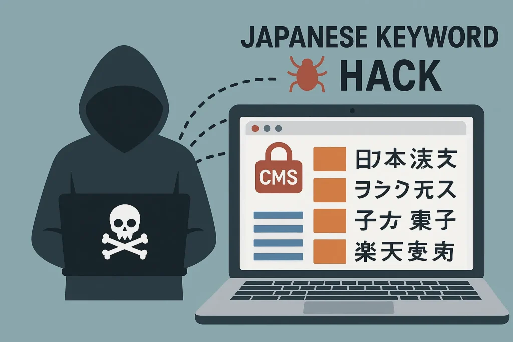Ilustrasi serangan japanese keyword hack pada website