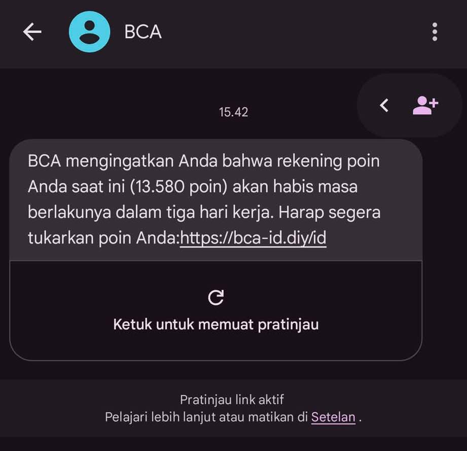 penipuan sms bank bca