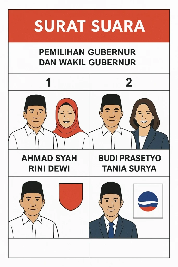 Contoh Surat Suara Pilkada Gubernur dan Wakil Gubernur