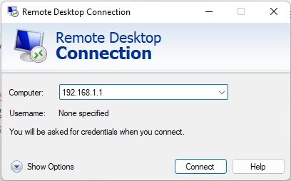 remote desktop connection start page