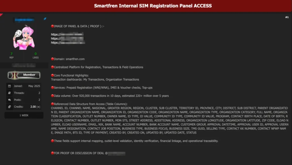 provider smartfren diduga menjadi korban kebocoran data