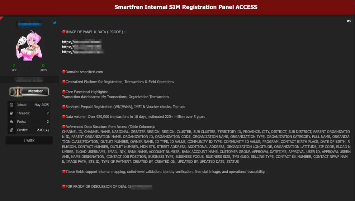 provider smartfren diduga menjadi korban kebocoran data