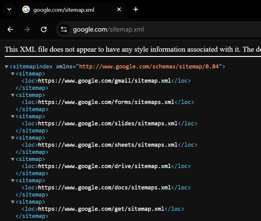 contoh sitemap.xml yang benar
