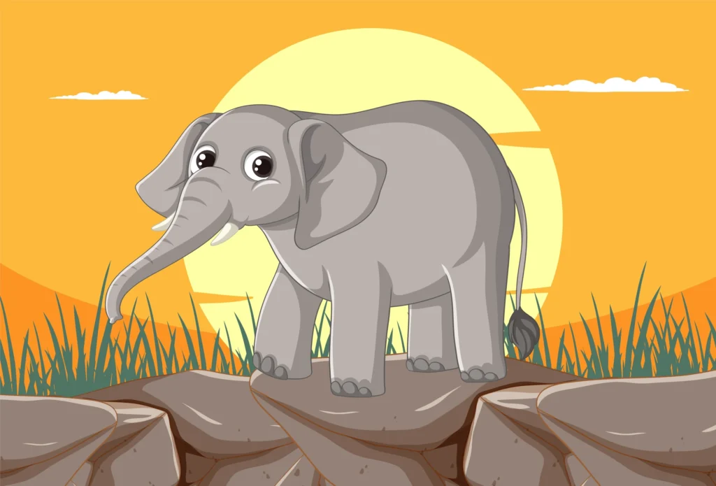 Cerita Dongeng Pendek Bergambar: Gajah Kecil dan Bayangannya