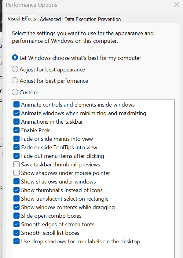 best performance settings for windows 11