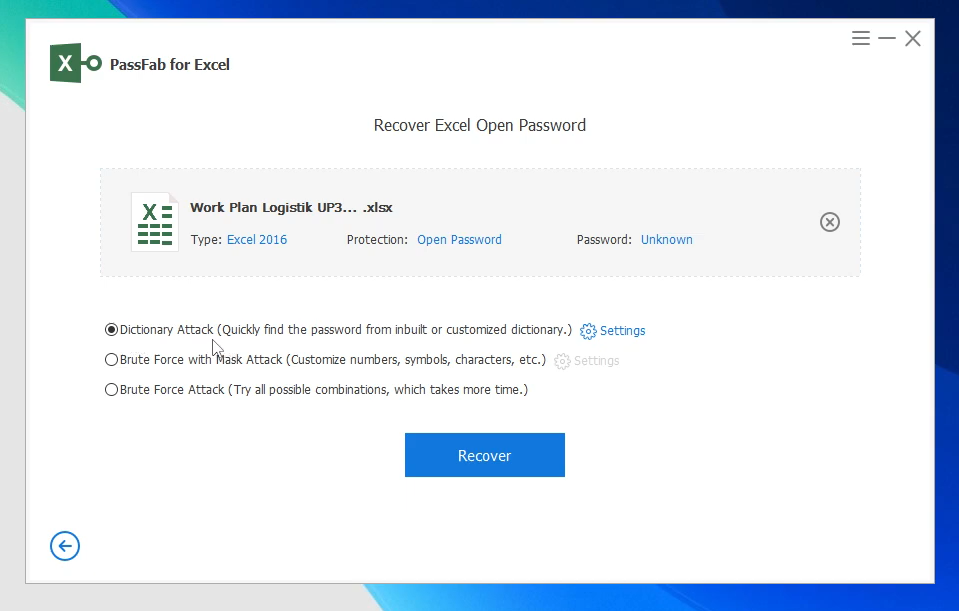 Recover Excel Open Password