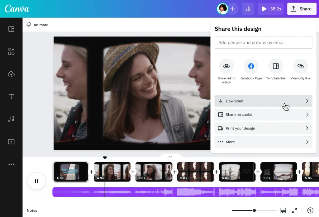 Aplikasi edit foto jadi video Canva