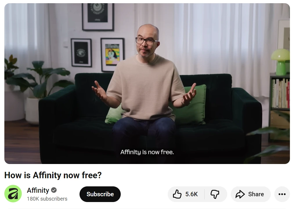 affinity by canva totally free by cameron adams, canva co founder and chrief product officer.