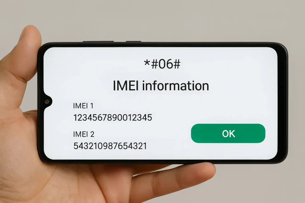 cek imei dari telepon *#06#