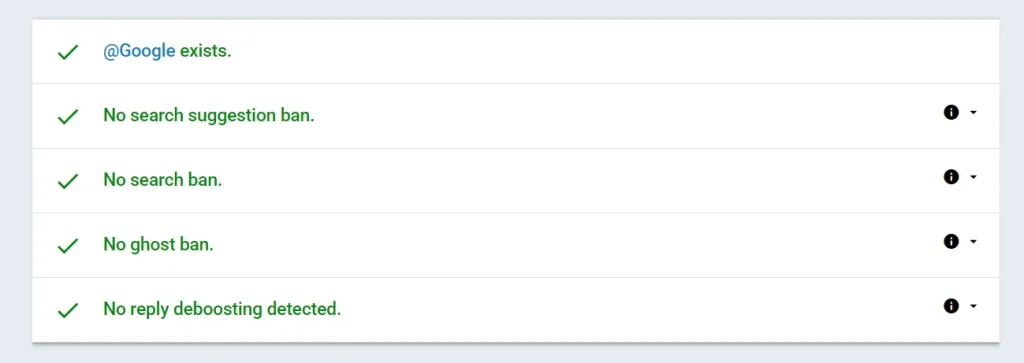 Cek shadowban pada akun X-nya Google
