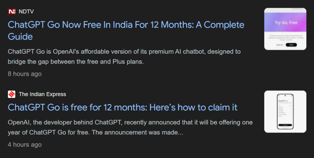 chatgpt go free in india for 12 months or 1 years.